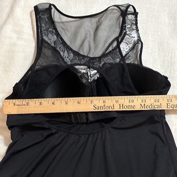 Women's Black Contrast Babydoll Cami Corset Lace Whimsigoth Romantic SzS - Picture 8 of 8